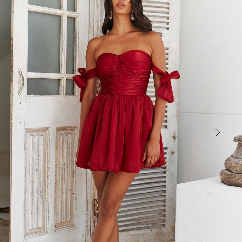 Hello Molly Strapless Scarlet Dress